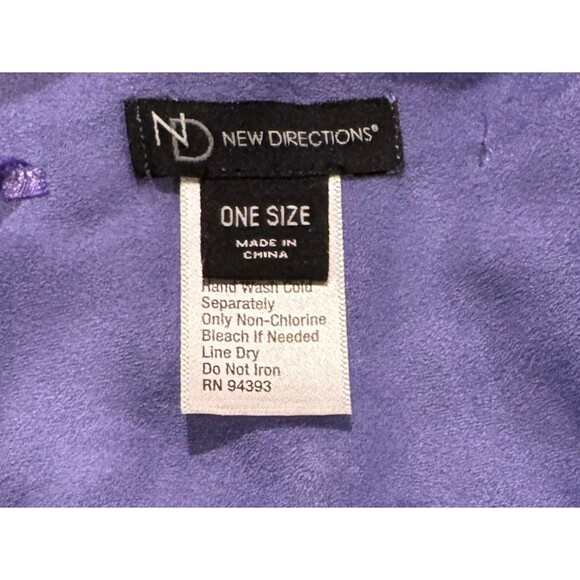 New Directions Faux Suede Ruana/Wrap Periwinkle Blue Intricate Cut-Out Design OS - Picture 4 of 5